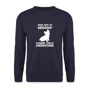 Cute Yorkshire Terrier Dog Motif Yorki Gassi - Unisex Sweatshirt - navy - Front - Alina (178cm) & Michal (187cm)