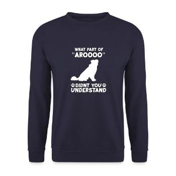 Australian Shepherd Saying Aussie Dog Owners - Unisex Sweatshirt - navy - Front - Alina (178cm) & Michal (187cm)