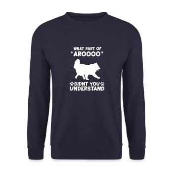 Mignon Samoyède disant Samoyed Propriétaire de chien - Sweat-shirt Unisexe - marine - Devant - Alina (178cm) & Michal (187cm)