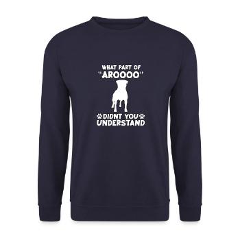 Mignon motif de propriétaire de chien Rottweiler Rotti Gassi - Sweat-shirt Unisexe - marine - Devant - Alina (178cm) & Michal (187cm)
