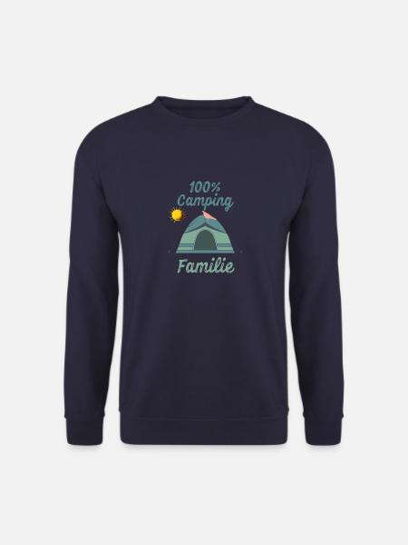 100% Camping Familie Campingplatz Urlaub Wohnwagen - Unisex Pullover - Navy