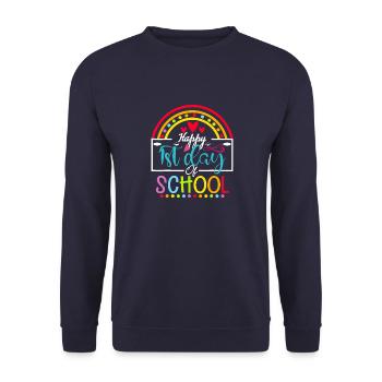 Kinder Crew Funny Kindergarten Teacher 1st Day of - Unisex Sweatshirt - navy - Front - Alina (178cm) & Michal (187cm)