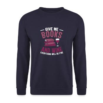 Lire la suite Livres J’aime Livres Lecteurs Cadeaux - Sweat-shirt Unisexe - marine - Devant - Alina (178cm) & Michal (187cm)