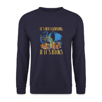 Funny Buchaholic Lifestyle Book Lover Saying - Unisex Sweatshirt - navy - Front - Alina (178cm) & Michal (187cm)