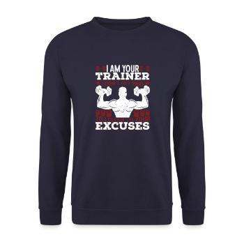 Lustig Muskeln beugen Gewichtheben Hintern Zeug - Unisex Pullover - Navy - Vorne - Alina (178cm) & Michal (187cm)