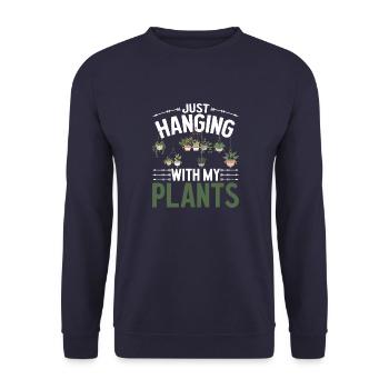 Pflanzen und Ernten Gärtner Ich liebe meinen Garte - Unisex Pullover - Navy - Vorne - Alina (178cm) & Michal (187cm)