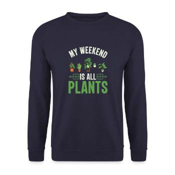 Relax and switch off Plant and harvest flowers - Unisex Sweatshirt - navy - Front - Alina (178cm) & Michal (187cm)