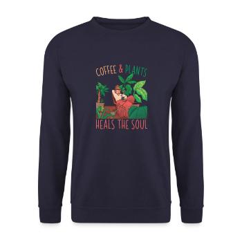 Gärtner Lifestyle Sukkulenten Pflanzen Liebhaber G - Unisex Pullover - Navy - Vorne - Alina (178cm) & Michal (187cm)