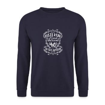 40 Geburtstag Kein Neid - Unisex Pullover - Navy - Vorne - Alina (178cm) & Michal (187cm)