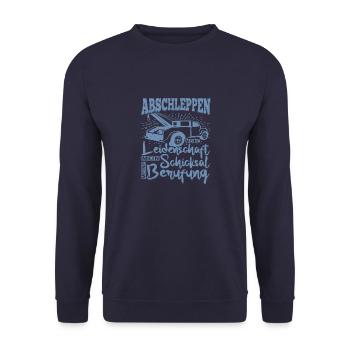 Abbschleppen Leidenschaft Schicksal - Unisex Pullover - Navy - Vorne - Alina (178cm) & Michal (187cm)