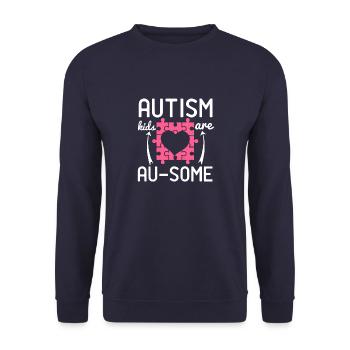 Autismus Kinder sind au einige - Unisex Pullover - Navy - Vorne - Alina (178cm) & Michal (187cm)