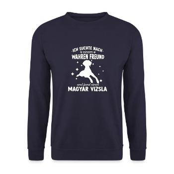 Lustiges Magyar Vizsla Hunde Hundeschule Vizsla - Unisex Pullover - Navy - Vorne - Alina (178cm) & Michal (187cm)