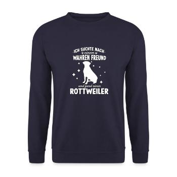 Rottweiler Hundeschule Rottweiler Gassi Hunde - Unisex Pullover - Navy - Vorne - Alina (178cm) & Michal (187cm)