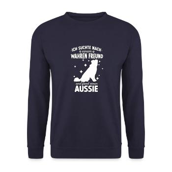 Hundetraining Samojeden Hunde Fan Samojede - Unisex Pullover - Navy - Vorne - Alina (178cm) & Michal (187cm)