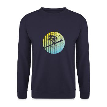 Skifahrer Wintersport Weihnachten Skifahren Ski - Unisex Pullover - Navy - Vorne - Alina (178cm) & Michal (187cm)