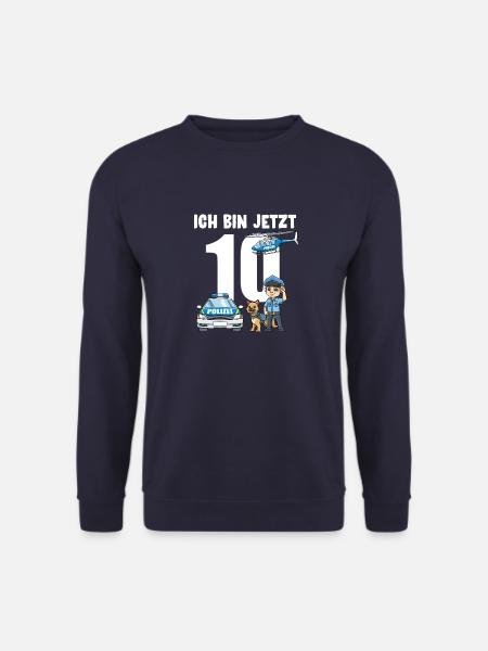 10 Geburtstag Polizei Shirt - 10 Jahre Alt - Unisex Pullover - Navy