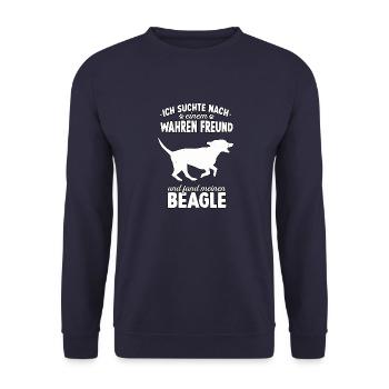 Lustiges Beagle Hunde Hundeschule Beagle - Unisex Pullover - Navy - Vorne - Alina (178cm) & Michal (187cm)