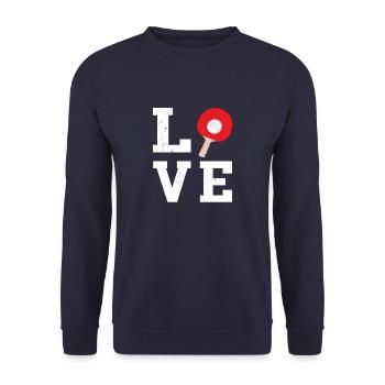 Tischtennis Love Tischtennisspieler Geschenk - Unisex Pullover - Navy - Vorne - Alina (178cm) & Michal (187cm)