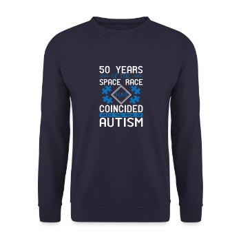 50 years of the Space Race has coincided with the - Unisex Sweatshirt - navy - Front - Alina (178cm) & Michal (187cm)