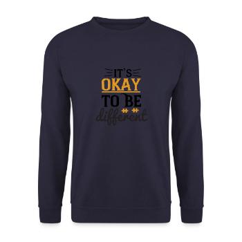 Es ist in Ordnung, anders zu sein - Unisex Pullover - Navy - Vorne - Alina (178cm) & Michal (187cm)