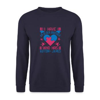 I have an older brother who has autism james - Unisex Sweatshirt - navy - Front - Alina (178cm) & Michal (187cm)
