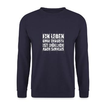 Ein Leben ohne Gerüste ist möglich - Unisex Pullover - Navy - Vorne - Alina (178cm) & Michal (187cm)