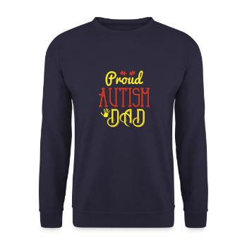 proud autism dad - Unisex Sweatshirt - navy - Front - Alina (178cm) & Michal (187cm)