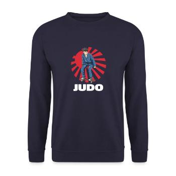 Judo Skater - Judoka Skatboard Kampfsportarten - Unisex Pullover - Navy - Vorne - Alina (178cm) & Michal (187cm)