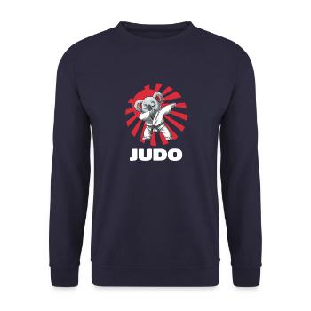 Judo Koala - Judoka Judoist Kampfsport Japan - Unisex Pullover - Navy - Vorne - Alina (178cm) & Michal (187cm)