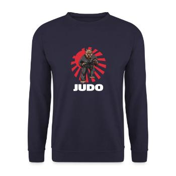 Judo Kämpfer Hund - Judoka Judoist Kampfsport - Unisex Pullover - Navy - Vorne - Alina (178cm) & Michal (187cm)