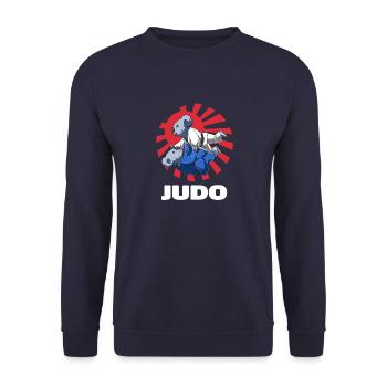 Niedliche Judo-Koala-Kämpfer - Judoka Koala - Unisex Pullover - Navy - Vorne - Alina (178cm) & Michal (187cm)
