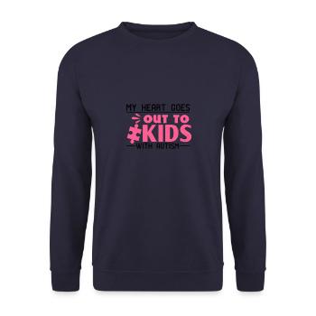 Je suis de tout cœur avec les enfants autistes - Sweat-shirt Unisexe - marine - Devant - Alina (178cm) & Michal (187cm)