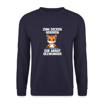 Gamer Fuchs - Computerspiele Online Spiele - Unisex Pullover - Navy - Vorne - Alina (178cm) & Michal (187cm)
