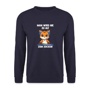 Lustiger Gaming Fuchs - Computerspiele Videospiele - Unisex Pullover - Navy - Vorne - Alina (178cm) & Michal (187cm)