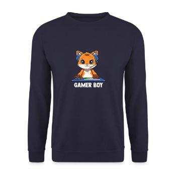 Zocken Jungs Fuchs - Computerspiele Videospiele - Unisex Pullover - Navy - Vorne - Alina (178cm) & Michal (187cm)