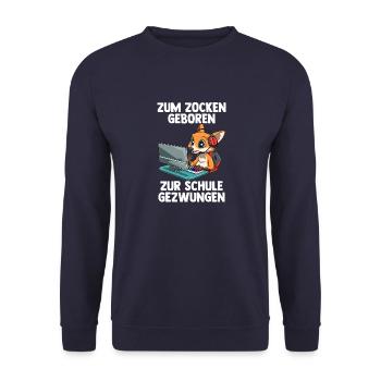 Gaming Fuchs - Computer Spiele Online Spiele - Unisex Pullover - Navy - Vorne - Alina (178cm) & Michal (187cm)