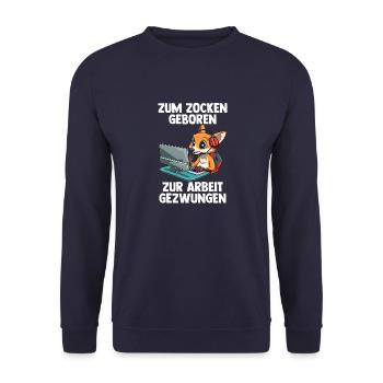 Gamer Fuchs - Computer Spiele Online Spiele - Unisex Pullover - Navy - Vorne - Alina (178cm) & Michal (187cm)