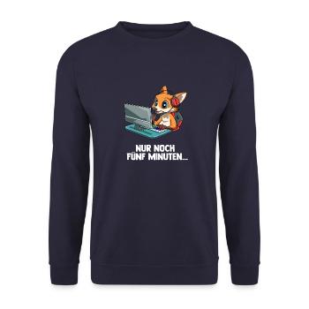 Streamen Videospiele Fuchs - Computer Spiele - Unisex Pullover - Navy - Vorne - Alina (178cm) & Michal (187cm)