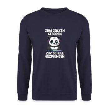 Gaming Panda - Computerspiele Online Spiele - Unisex Pullover - Navy - Vorne - Alina (178cm) & Michal (187cm)