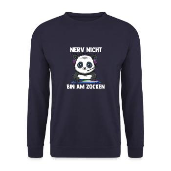 Nerv Nicht Bin Am Zocken Panda - Computerspiele - Unisex Pullover - Navy - Vorne - Alina (178cm) & Michal (187cm)