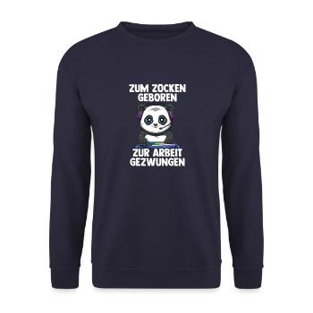 Gamer Panda - Computerspiele Online Spiele - Unisex Pullover - Navy - Vorne - Alina (178cm) & Michal (187cm)