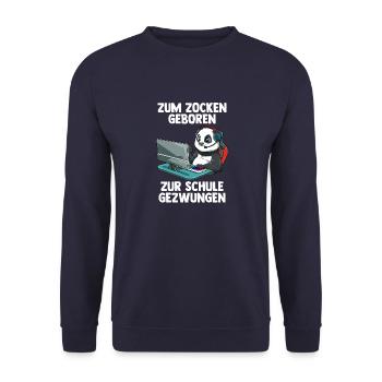 Gaming Panda - Computer Spiele Online Spiele - Unisex Pullover - Navy - Vorne - Alina (178cm) & Michal (187cm)