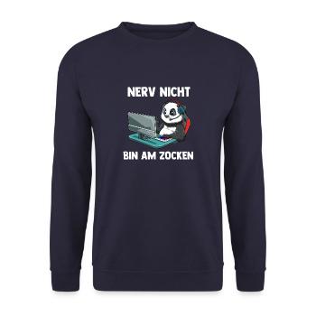 Nerv Nicht Bin Am Zocken Panda - Computer Spiele - Unisex Pullover - Navy - Vorne - Alina (178cm) & Michal (187cm)