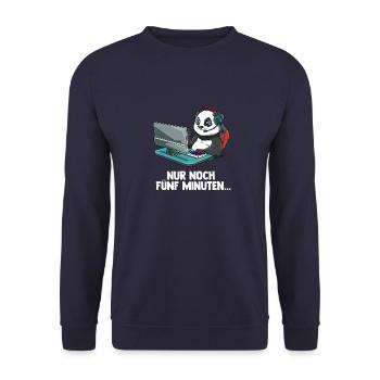 Streamen Videospiele Panda - Computer Spiele - Unisex Pullover - Navy - Vorne - Alina (178cm) & Michal (187cm)