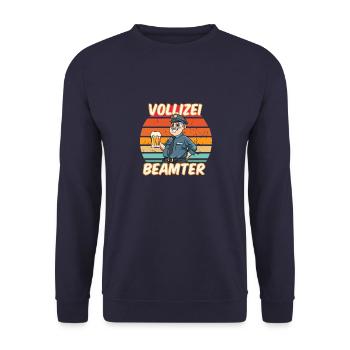 Vollizeibeamter Biertrinker - Saufen Alkohol - Unisex Pullover - Navy - Vorne - Alina (178cm) & Michal (187cm)