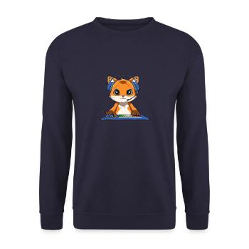 Lustiger Videospiel-Fuchs - Computerspiel-Fuchs - Unisex Pullover - Navy - Vorne - Alina (178cm) & Michal (187cm)