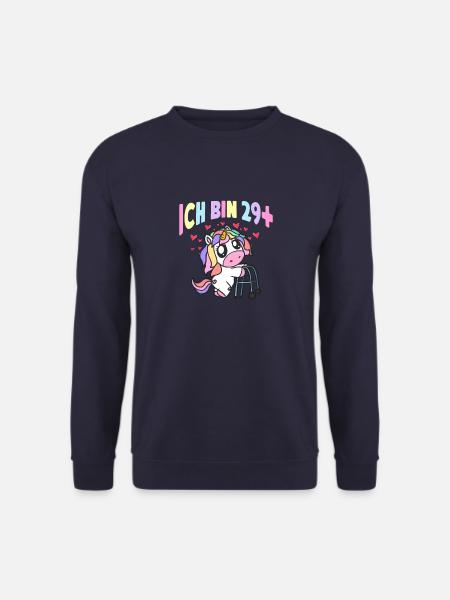 Damen Ich bin 29+ Einhorn mit Rollator Geschenk - Unisex Pullover - Navy
