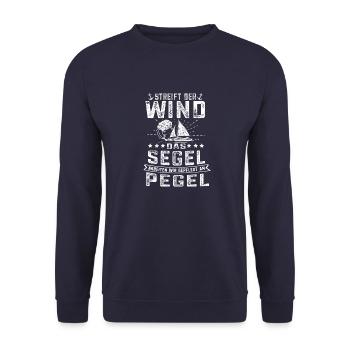 Wind Segel arbeiten am Pegel Boot Meerliebhaber - Unisex Pullover - Navy - Vorne - Alina (178cm) & Michal (187cm)