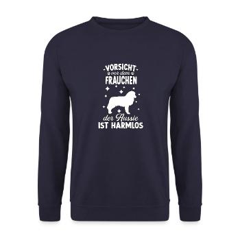 Aussie Mama Australian Shepherd Frauchen Hunde - Unisex Pullover - Navy - Vorne - Alina (178cm) & Michal (187cm)
