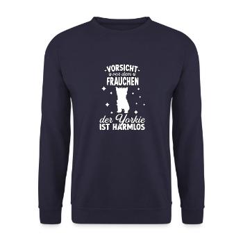 Lustiges Yorki Hundesport Hundeliebe Frauchen - Unisex Pullover - Navy - Vorne - Alina (178cm) & Michal (187cm)